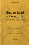 How to Read a Paragraph The Art of Close Reading